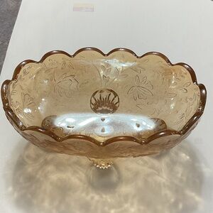 Elegant Amber Glass Bowl